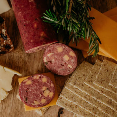 Jalapeno Peppercheese Summer Sausage | All Natural Bison Meat | High Protein Snack | No MSG | Ready To Eat | Charcuterie | 7-8 oz. Roll | Pack of 6 | Shipping Included